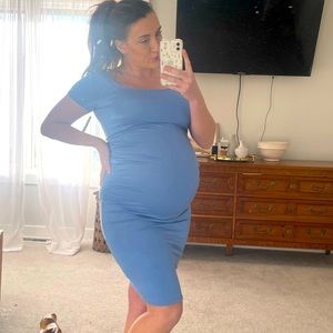 Blue maternity dress